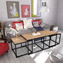 Hanah Home Mesa de Centro Gigante Extensible con Almacenamiento, Roble y Negro
